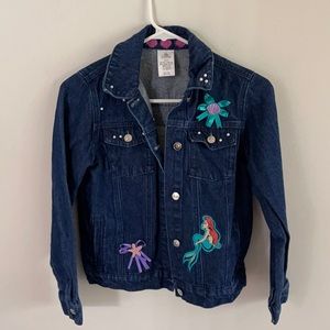 Girls Disney denim jean jacket little mermaid size 9/10